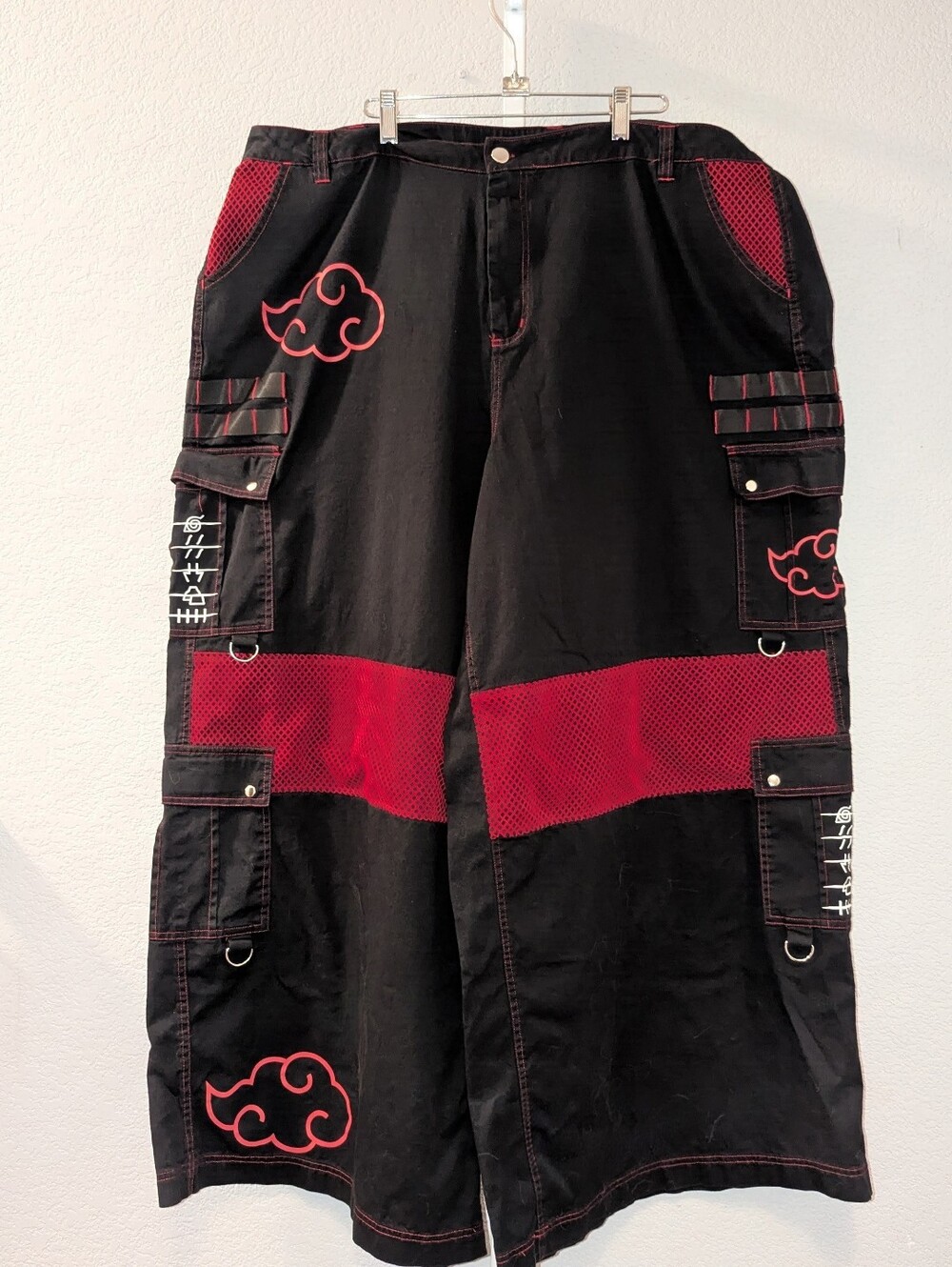Naruto Shippuden Akatsuki Mesh Wide Leg Cargo Pants Plus 24 Hot Topic